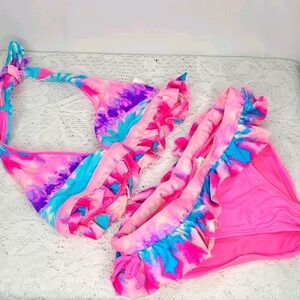 Girls Angel Beach 2 pc ruffle bikini swim set 10